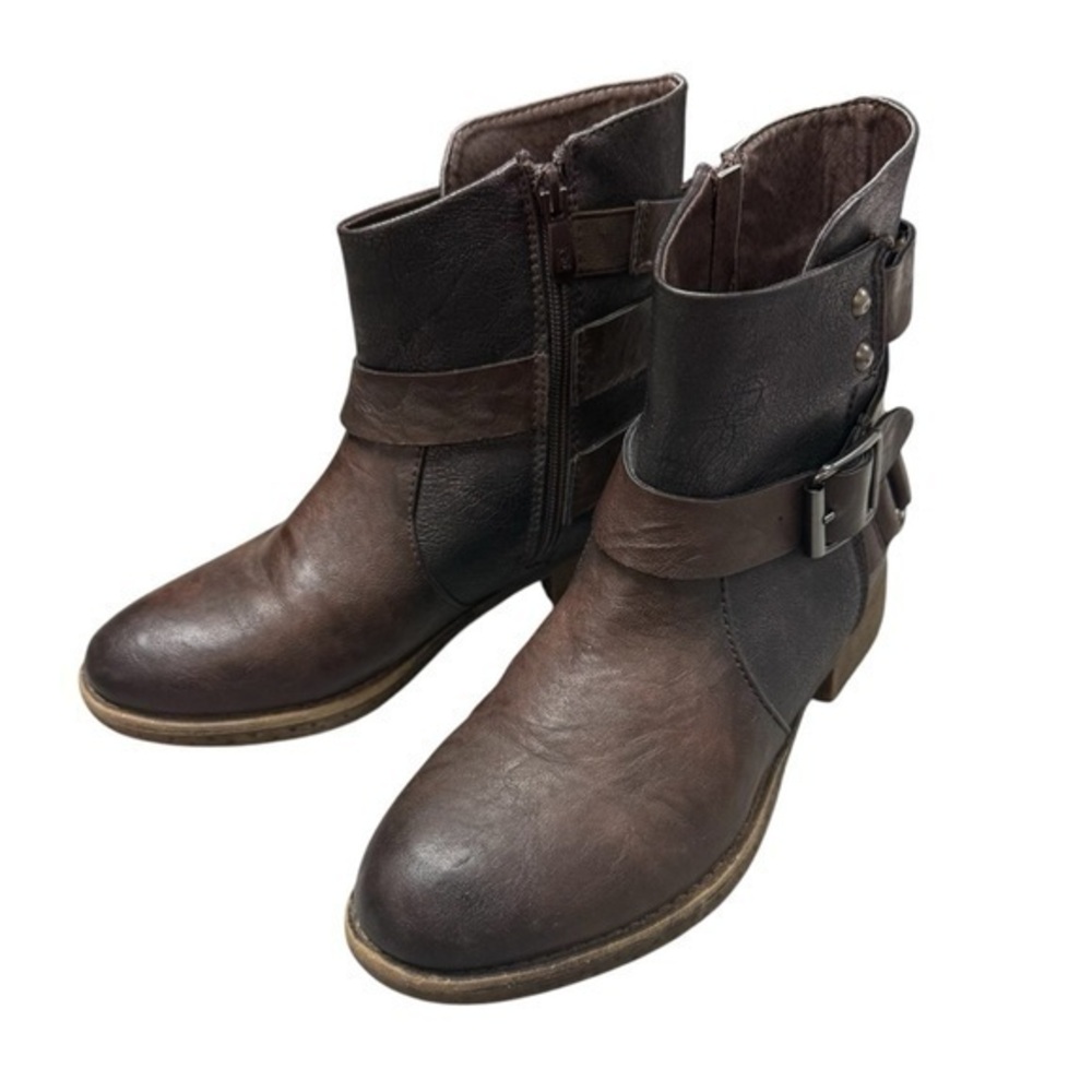 Patrizia by Spring Step Brown Side Zip Buckle Boots - Size 36